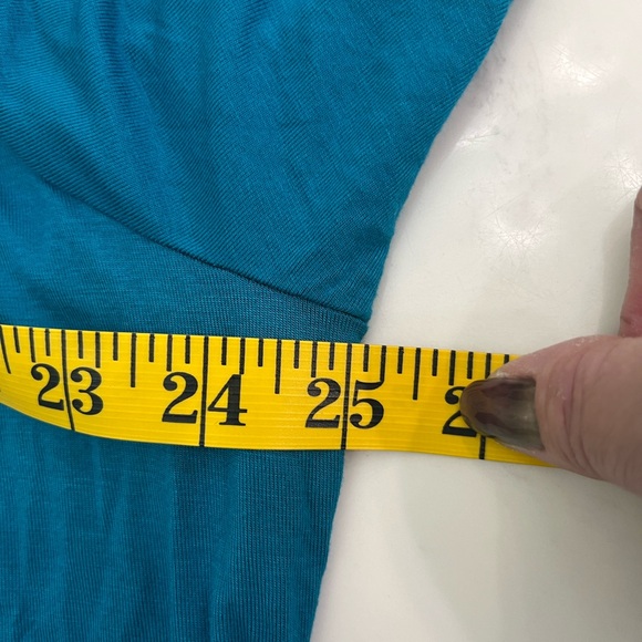 NWT Voianlimo (Amazon) Women's 3X Blue/Green Short Sleeve V-Neck Midi Dress - Picture 7 of 9